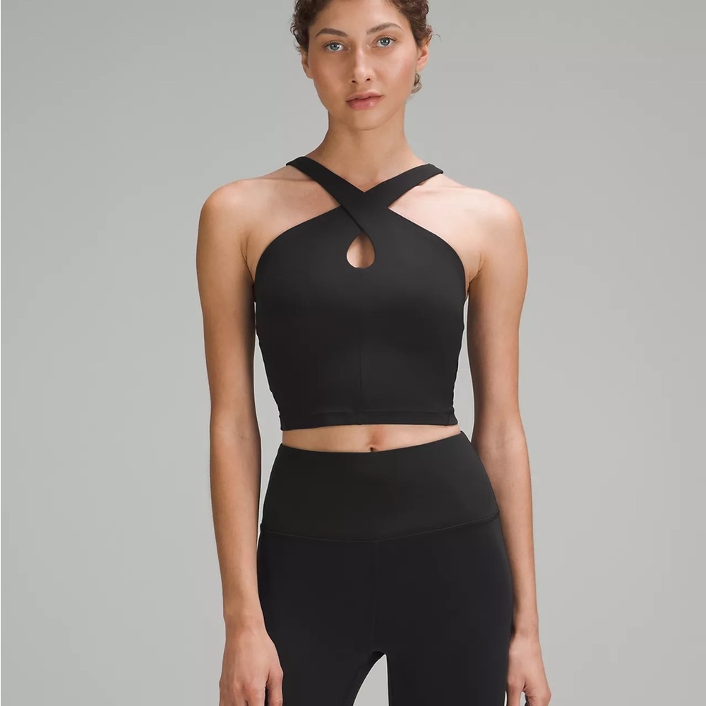 Lululemon Athletica Black Cross Top Crop Top Size 2